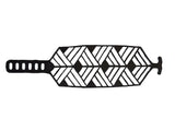 Ethno Armband Fishbone, Schwarzes Kautschuk Armband, Breite: 58 mm
