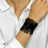 Seeanemonen Armband, Schwarzes Kautschuk Armband, Breite: 72 mm