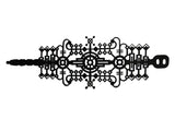 Art Deco Armband, Schwarzes Kautschuk Statement Armband, Breite: 60 mm