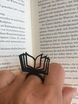 Buch Ring, Ausgefallener Schwarzer Ring