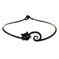 Katzen Halskette, Schwarze Damen Kautschukkette