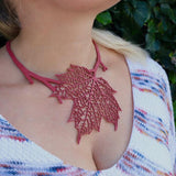 Herbst Blatt Halskette, Schwarze und Rote Kette
