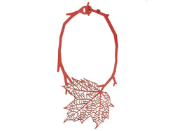 Herbst Blatt Halskette, Schwarze und Rote Kette