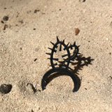 Kaktus Ring, Ausgefallener Schwarzer Ring aus Naturkautschuk