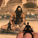 Chakra Yoga Ring, Ausgefallener Schwarzer Statement Ring