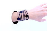Pina Armband, Schwarzes Kautschuk Armband, Breite: 65 mm