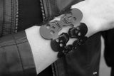 Totenkopf Armband, Schwarzes Kautschuk Armband