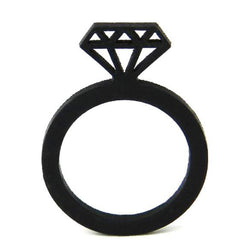 Schwarzer Diamant Ring, Ausgefallener Ring aus Naturkautschuk