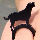 Hund Ring, Schwarzer Naturkautschuk Ring