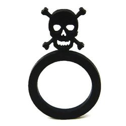Totenkopf Ring, Schwarzer Ausgefallener Ring aus Naturkautschuk Totenkopf Ring, Schwarzer Ausgefallener Ring aus Naturkautschuk
