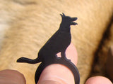 Schäferhund Ring, Schwarzer Kautschuk Ring für Tierliebhaber