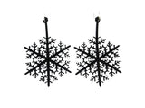 Schneeflocken Ohrringe, Naturkautschuk Ohrringe in Schwarz, Rot & Creme