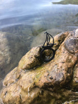 Segeln Ring, Schwarzer Statement Ring aus Naturkautschuk