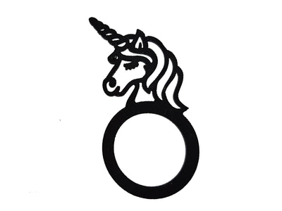 Magischer Einhornring, Schwarz aus Kautschuk