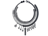Collana Matrix, grande collana nera in gomma naturale