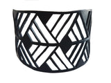 Ethno Bracelet Fishbone, Black Rubber Bracelet, Width: 58 mm