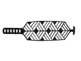 Ethno Bracelet Fishbone, Black Rubber Bracelet, Width: 58 mm