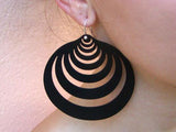 Africa earrings, Black natural rubber earrings