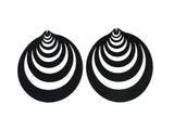 Africa earrings, Black natural rubber earrings