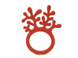 Korallen Ring, Ausgefallener Kautschukring in Schwarz & Rot