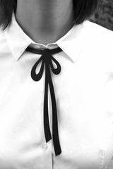 Anita Bow Necklace, Ladies Rubber Necklace Black