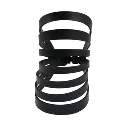 Bracelet Africa, bracelet en caoutchouc noir, largeur : 98 mm