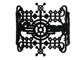 Bransoletka Art Deco, bransoletka z czarnego kauczuku, szerokość: 60 mm