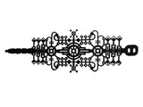 Bransoletka Art Deco, bransoletka z czarnego kauczuku, szerokość: 60 mm