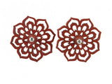 Pendientes de flores, Pendientes negros de caucho natural.