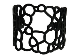 Bracelet Bubbles, Bracelet tendance noir en caoutchouc naturel