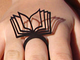 Buch Ring, Ausgefallener Schwarzer Ring