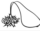 Crash Necklace, Long Black Ladies Rubber Necklace