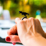Anillo Dino Tyrannosaurus Rex, anillo negro elegante