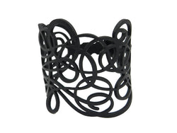Dizzy Bracelet, Bracelet tendance noir en caoutchouc naturel