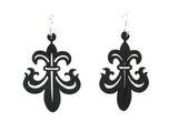 Boucles d'oreilles lys florentins, Boucles d'oreilles noires en caoutchouc naturel
