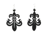 Florentine Lily Earrings, Black Natural Rubber Statement Earrings