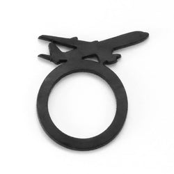Airplane Ring, Black Natural Rubber Ring