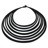 Collar África, collar de caucho negro para mujer