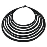 Africa Necklace, Black Ladies Rubber Necklace