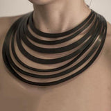 Collar África, collar de caucho negro para mujer