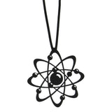 Collar Atom, collar largo de caucho negro para mujer