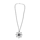Collar Atom, collar largo de caucho negro para mujer