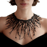 Collier Drippin, collier de déclaration noir en caoutchouc naturel