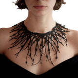Drippin Necklace, Black Natural Rubber Statement Necklace