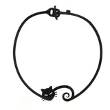 Cats Necklace, Black Ladies Rubber Necklace