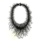 Sea Anemone Necklace, Black Statement Rubber Necklace