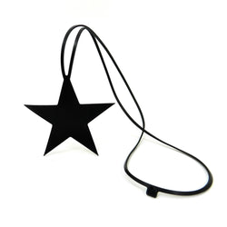 Stern Halskette, Schwarze Lange Kautschukkette