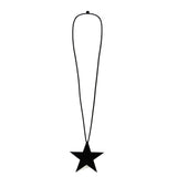 Star Necklace, Black Long Rubber Necklace