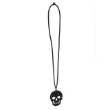 Skull chain, Long black rubber chain