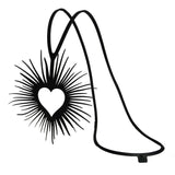 Collier Coeur, Long Collier Caoutchouc Noir